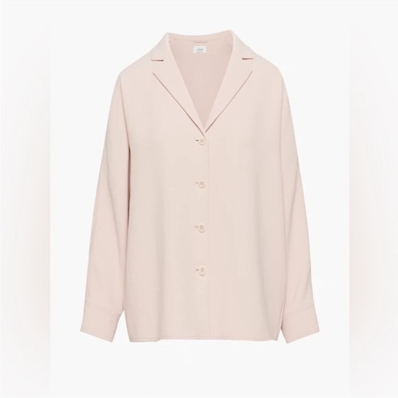 Aritzia Freeform Wilfred Button Up Shirt Oversized Size XS Pale Blush Pink - Picture 5 of 8